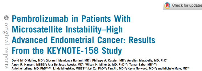 临床试验KEYNOTE-158_免疫治疗为MSI-HdMMR子宫内膜癌患者带来新的生命契机_ ■澳门十大棋牌排行榜最新■澳门十大棋牌排行榜推荐 